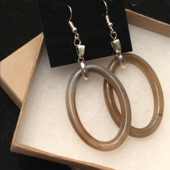 MariMeg Curio Closet Jewelry - LIMITED 18K White Gold Plated Green Oval Earrings